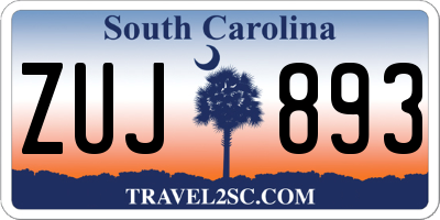 SC license plate ZUJ893