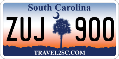SC license plate ZUJ900