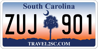 SC license plate ZUJ901
