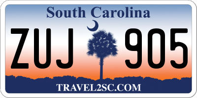 SC license plate ZUJ905
