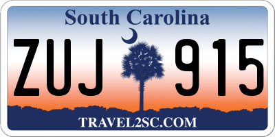 SC license plate ZUJ915