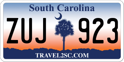 SC license plate ZUJ923