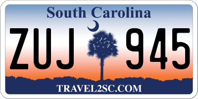 SC license plate ZUJ945