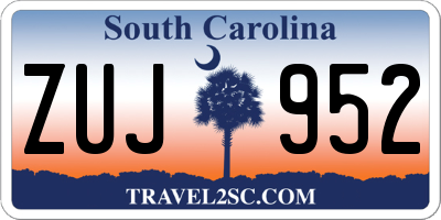 SC license plate ZUJ952
