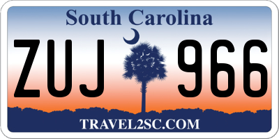 SC license plate ZUJ966