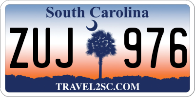 SC license plate ZUJ976