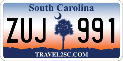 SC license plate ZUJ991