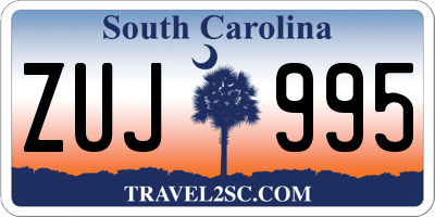 SC license plate ZUJ995