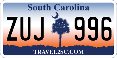 SC license plate ZUJ996