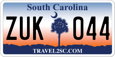 SC license plate ZUK044
