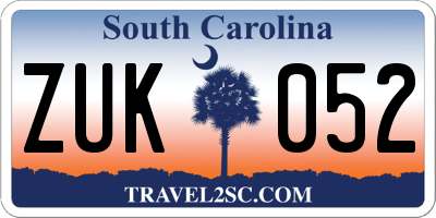 SC license plate ZUK052