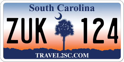 SC license plate ZUK124