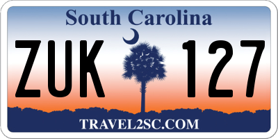 SC license plate ZUK127