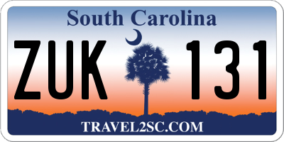SC license plate ZUK131