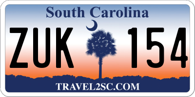SC license plate ZUK154