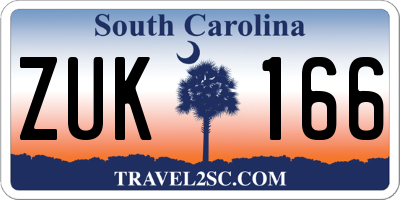SC license plate ZUK166