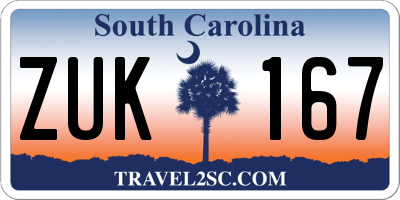 SC license plate ZUK167