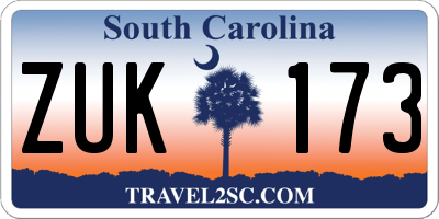 SC license plate ZUK173