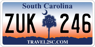 SC license plate ZUK246