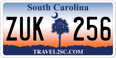 SC license plate ZUK256