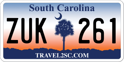 SC license plate ZUK261