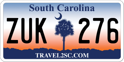 SC license plate ZUK276
