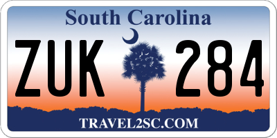 SC license plate ZUK284