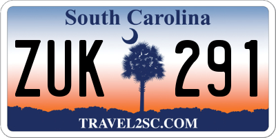 SC license plate ZUK291