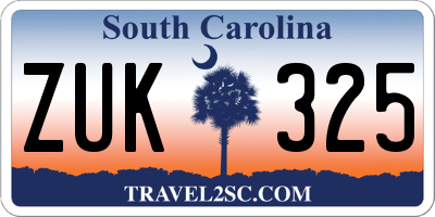 SC license plate ZUK325