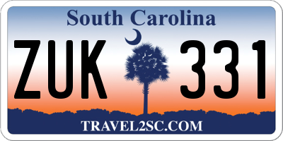 SC license plate ZUK331