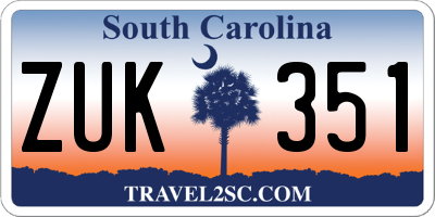 SC license plate ZUK351