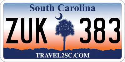 SC license plate ZUK383