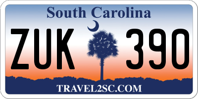 SC license plate ZUK390