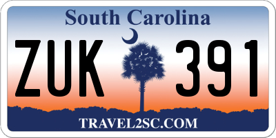 SC license plate ZUK391