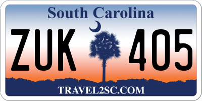 SC license plate ZUK405