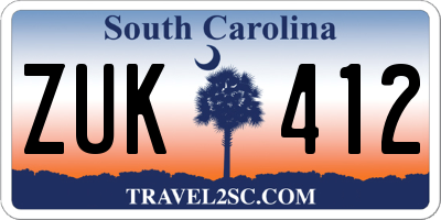 SC license plate ZUK412