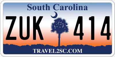SC license plate ZUK414