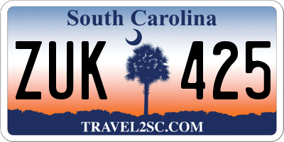 SC license plate ZUK425