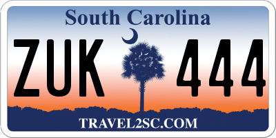 SC license plate ZUK444