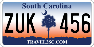 SC license plate ZUK456