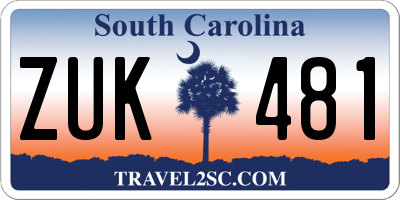 SC license plate ZUK481