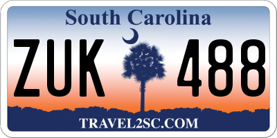 SC license plate ZUK488