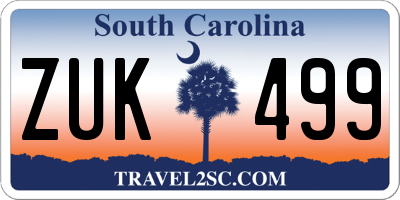 SC license plate ZUK499