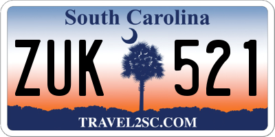SC license plate ZUK521