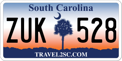 SC license plate ZUK528