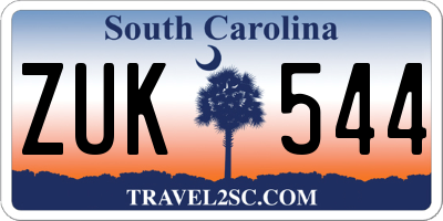 SC license plate ZUK544