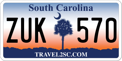 SC license plate ZUK570