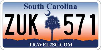SC license plate ZUK571