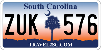 SC license plate ZUK576