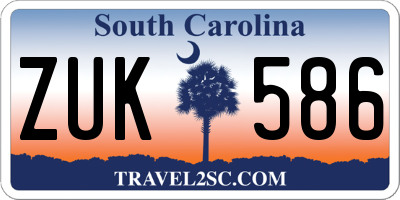 SC license plate ZUK586